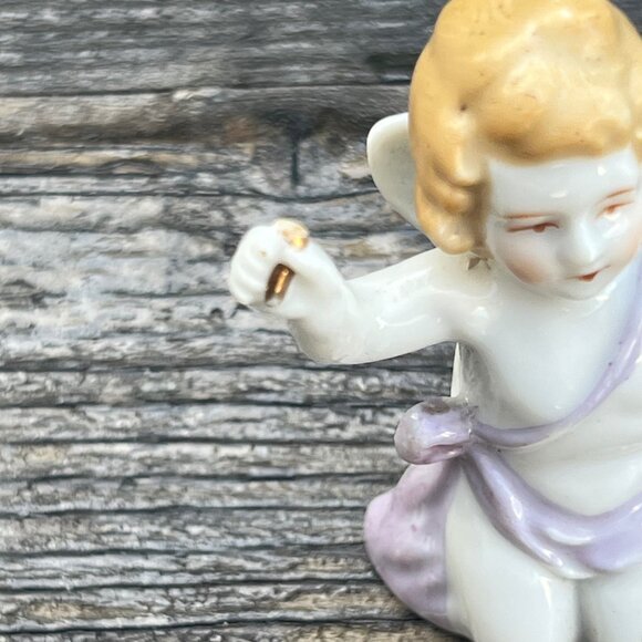 Vintage Cherubs Angel Band Porcelain Figurines Japan Violin & Conductor - Picture 11 of 14